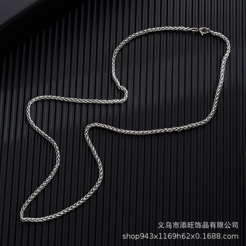 Titanium steel sweater chain men's necklace