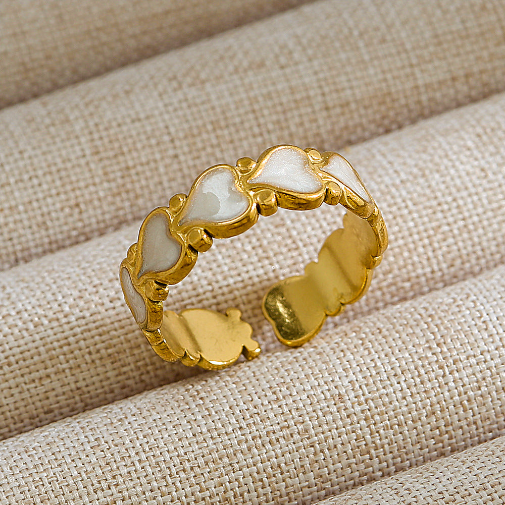 Anillo abierto de acero inoxidable 304 con letras geométricas, estilo hip hop, punk y streetwear. 