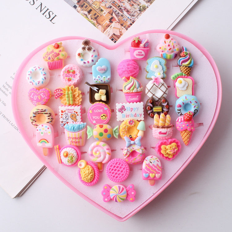 Versión de joyería para niños, linda niña, fruta, personaje de dibujos animados, anillo mixto, venta directa de fábrica de Yiwu 