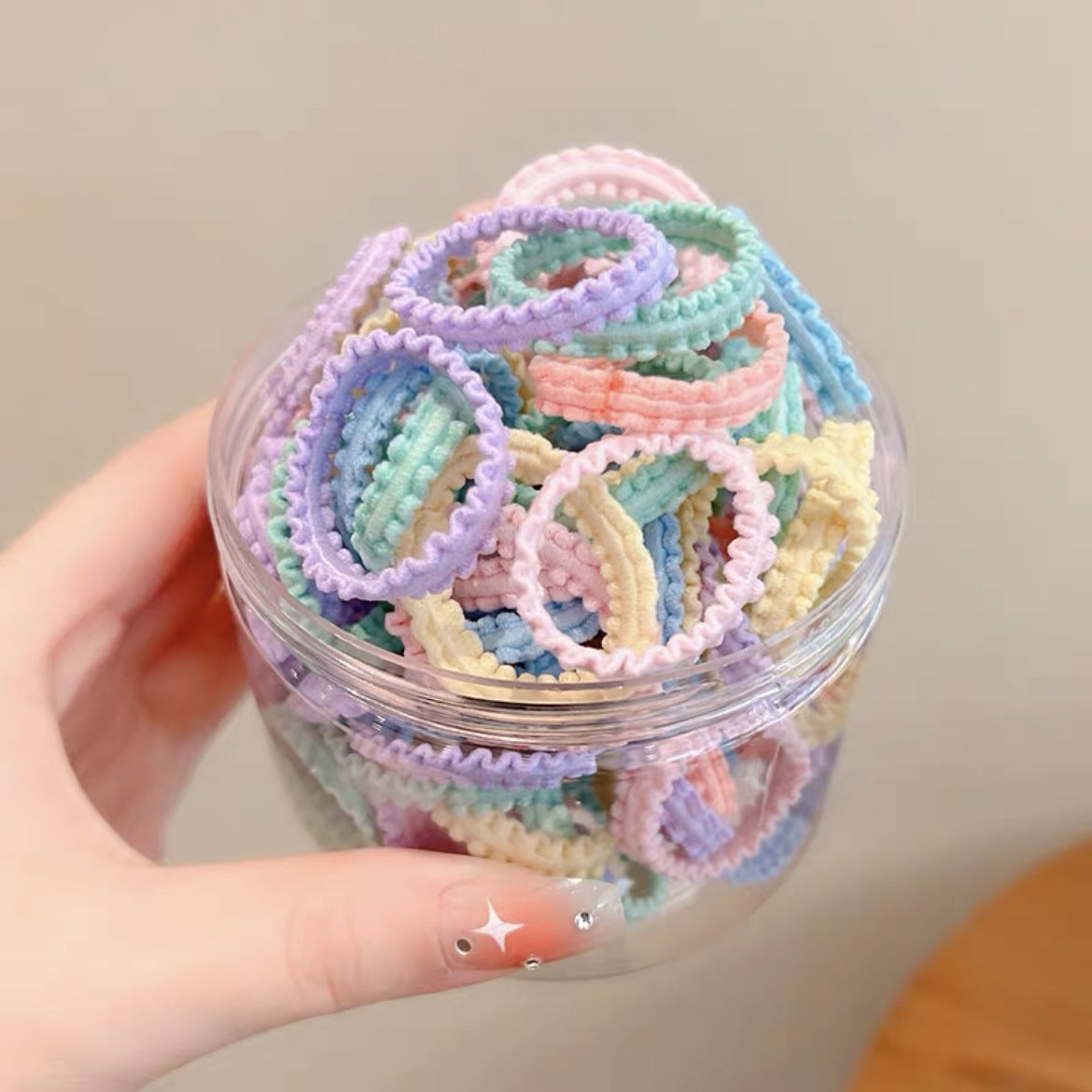 Banda de goma para bebés, banda para el cabello con forma de pulgar, diadema de cola de caballo para niñas 
