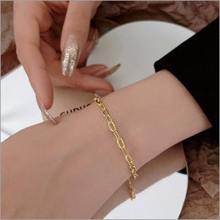 Pulsera de acero de titanio para mujer, pulsera sencilla, joyería 
