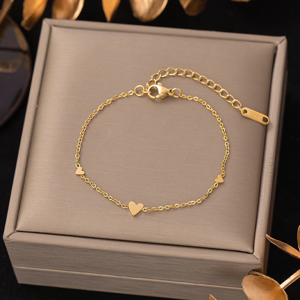 Pulsera de acero de titanio para mujer, pulsera sencilla, joyería 