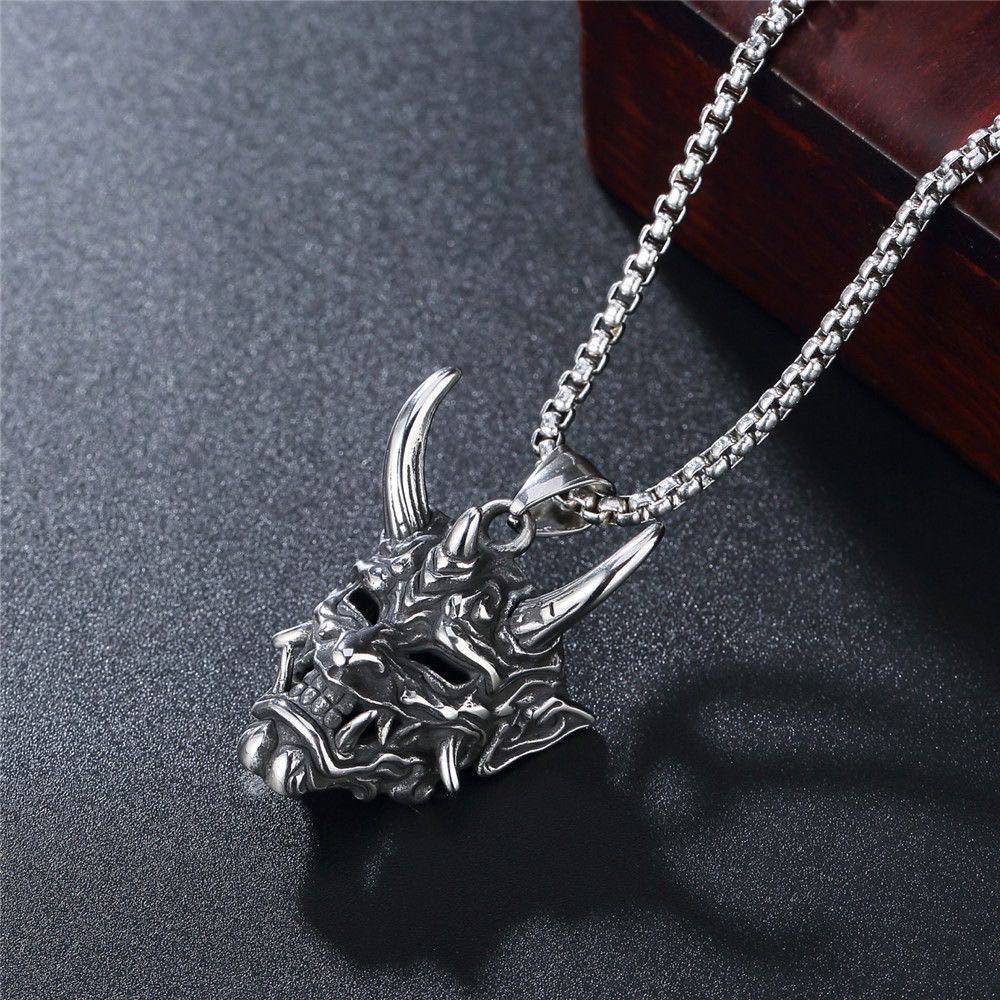 Collar de acero de titanio con colgante de hip hop para hombre 