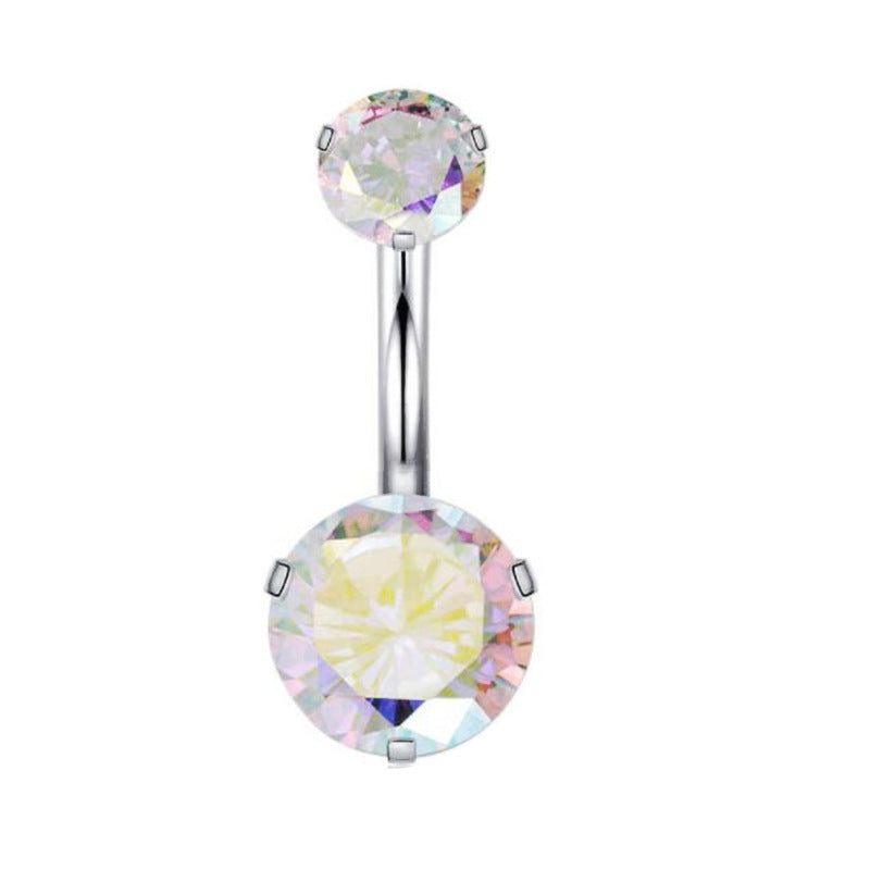 Piercing de acero inoxidable para el cuerpo, con circonitas, para el ombligo