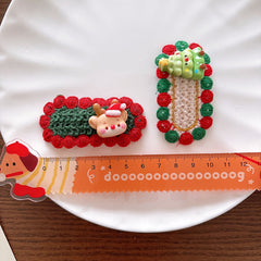 Yarn knitting Christmas children's hairpin (Minimum purchase 2 pcs)