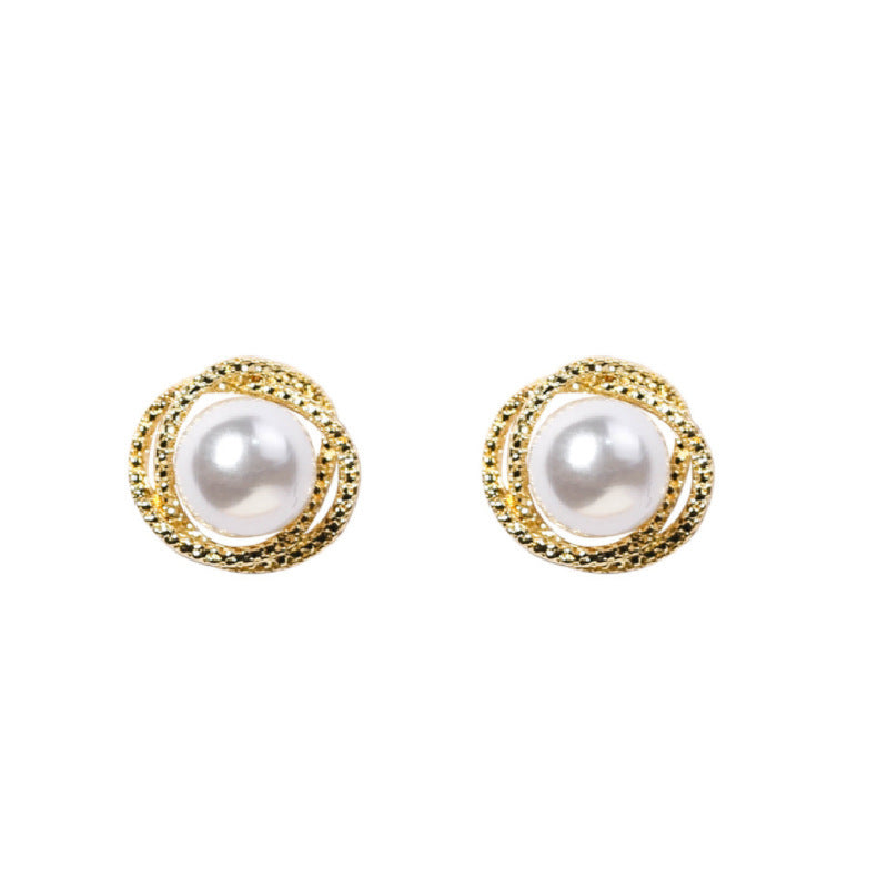 1 Pair Sweet IG Style Geometric Heart Shape Butterfly Inlay Alloy Rhinestones Pearl Drop Earrings Ear Studs
