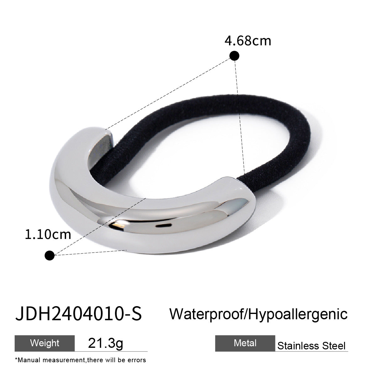Women's Casual Style Solid Color 304 Stainless Steel Hair Tie