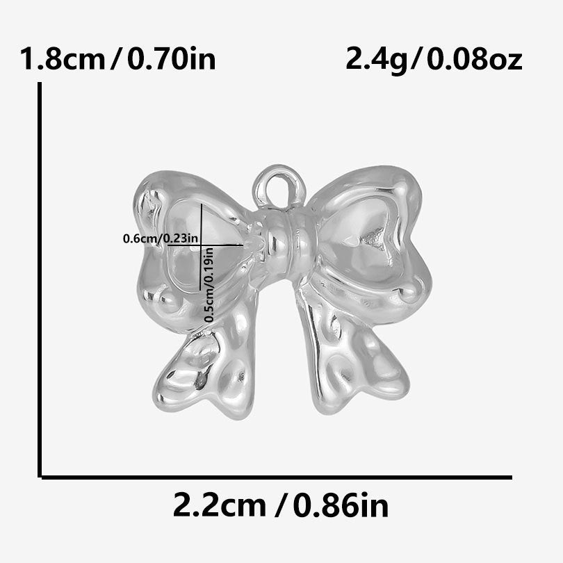 1 Piece 28*20mm 28*42mm 33*29mm 304 Stainless Steel 18K Gold Plated Bow Knot Polished Pendant