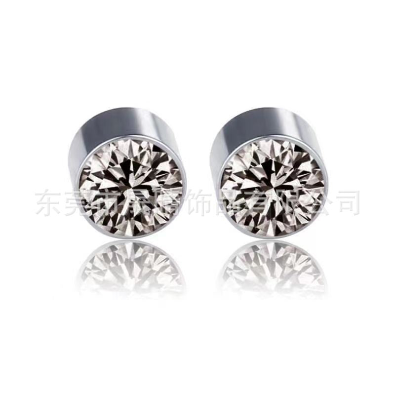 Pendientes magnéticos con diamantes de imitación sin orificios para las orejas. Clip para la oreja con imán y taladro flash. Clip para el hueso de la oreja con flash.