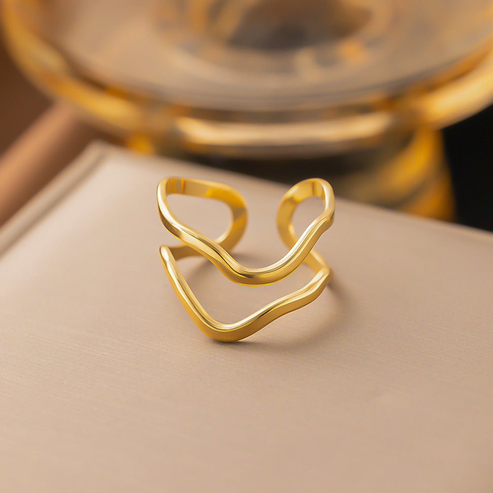 Wholesale Jewelry Simple Style Solid Color Titanium Steel Plating Rings