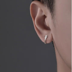 Pendientes de serpiente con clip para hombre, individuales, sin perforaciones 