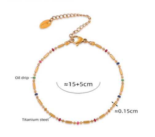 Pulsera de acero de titanio para mujer, pulsera sencilla, joyería 