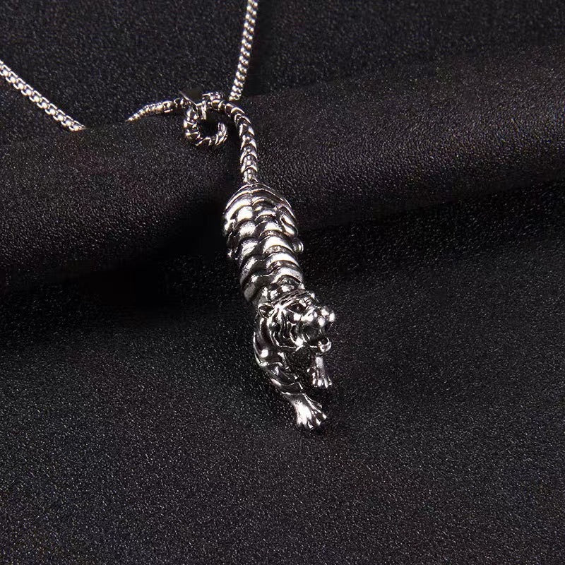Collar de acero de titanio con colgante de hip hop para hombre 