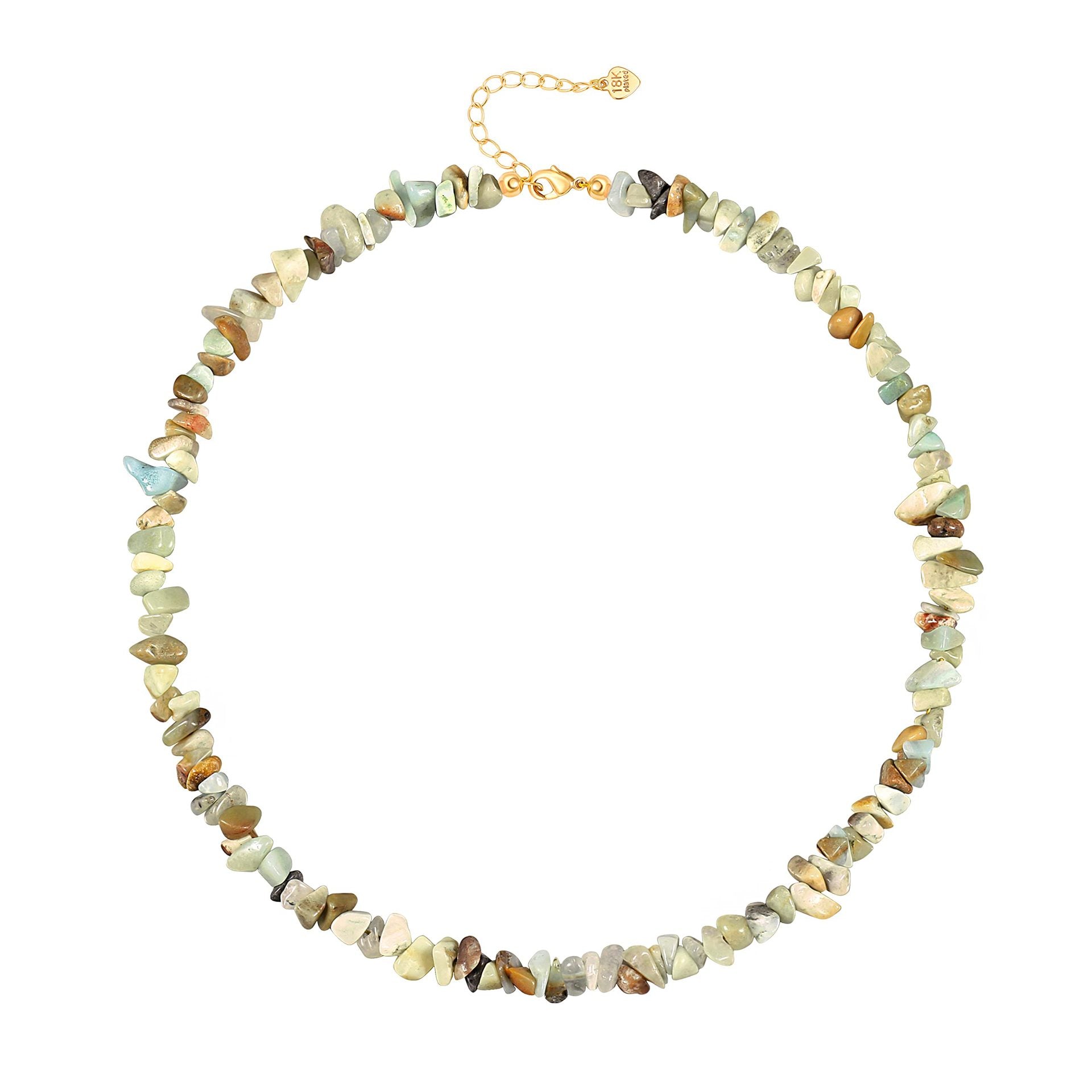 Collar bohemio de piedra natural con perlas irregulares y turquesa, 2 piezas 