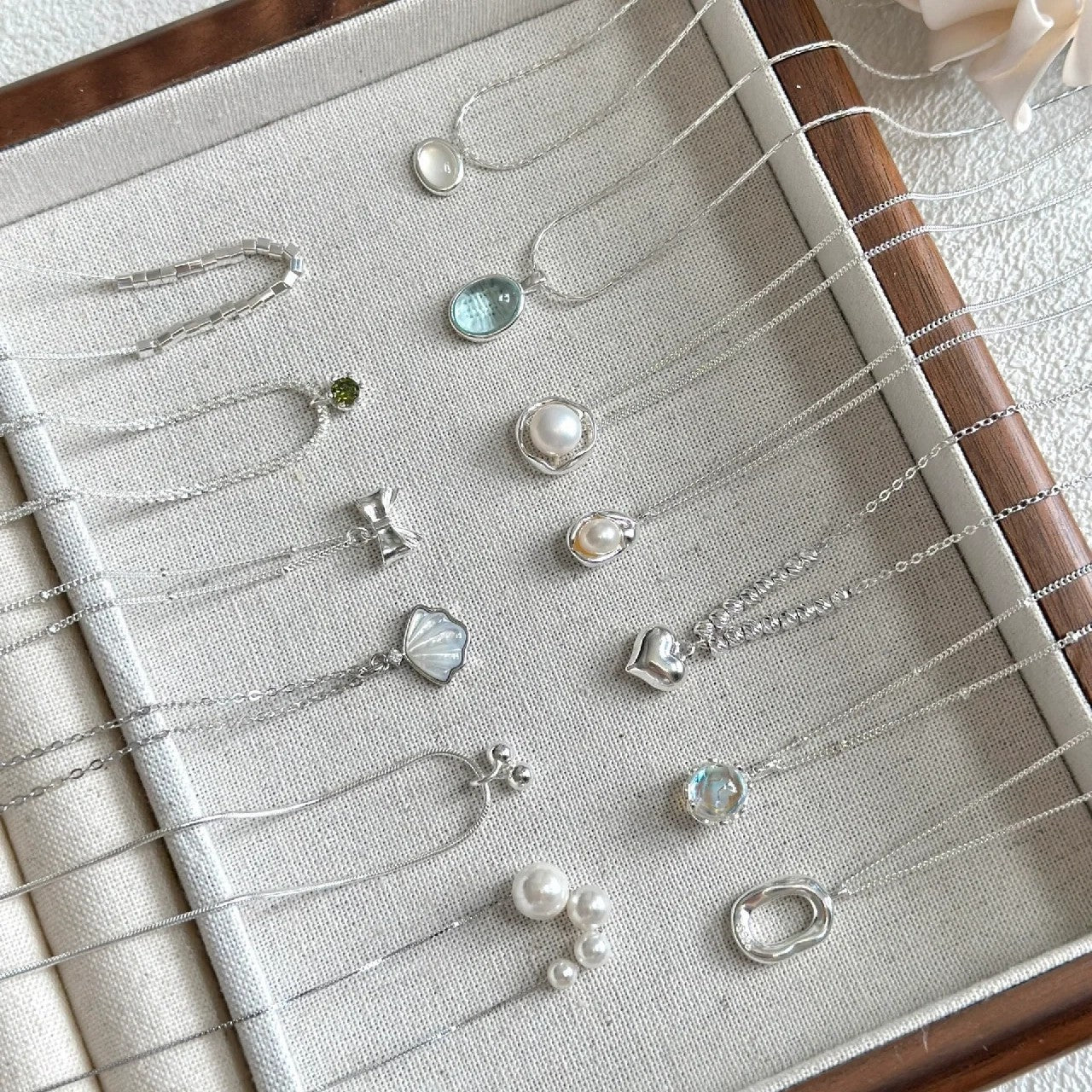 Collar versátil de perlas para mujer, cadena de clavícula que no se decolora, joyería 
