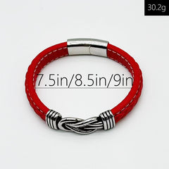 Pulsera de acero inoxidable Pulsera de cuero para hombre 