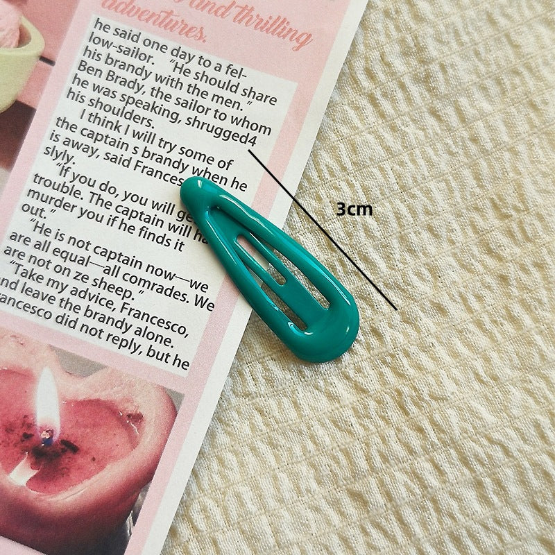 Horquilla con forma de gota de agua de 3 cm con clip BB de color macarrón 