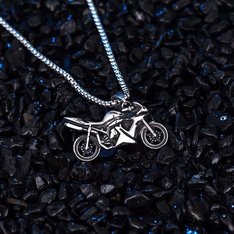 Collar de acero de titanio con colgante de hip hop para hombre 