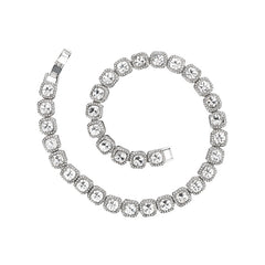 Collar de mano cubana de vidrio cuadrado de 12 mm para hombre, cadena de azúcar de roca, tendencia hip hop, aleación transfronteriza para hombre 
