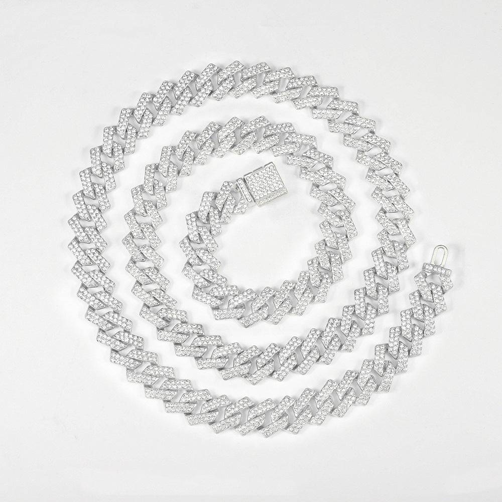 Collar de aleación estilo hip hop con cadena cubana para hombre 