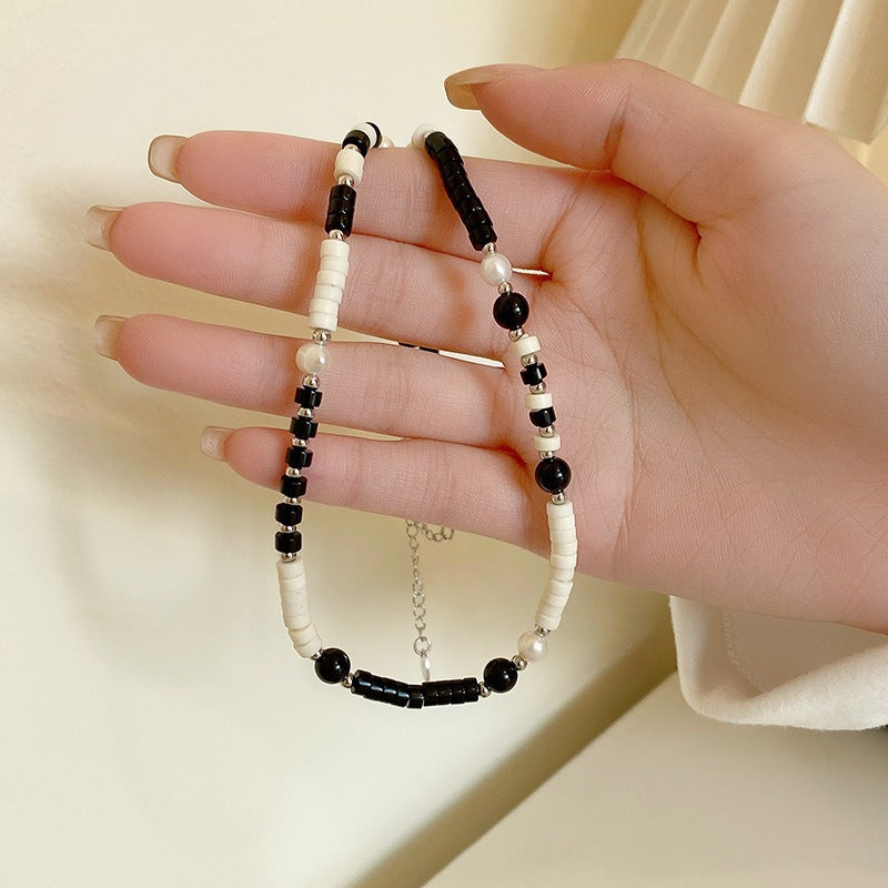 Collar de perlas, piedra de ojo de tigre, collar de bolas de oro pequeñas, cadena de piedra natural 