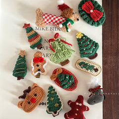 Christmas hairpin, wool hairpin, Christmas tree hair accessories