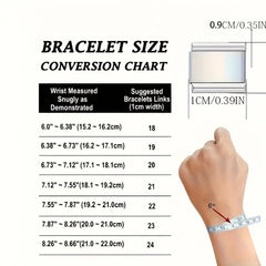 Pulsera modular de acero inoxidable con patrón DIY, hecha a mano. 