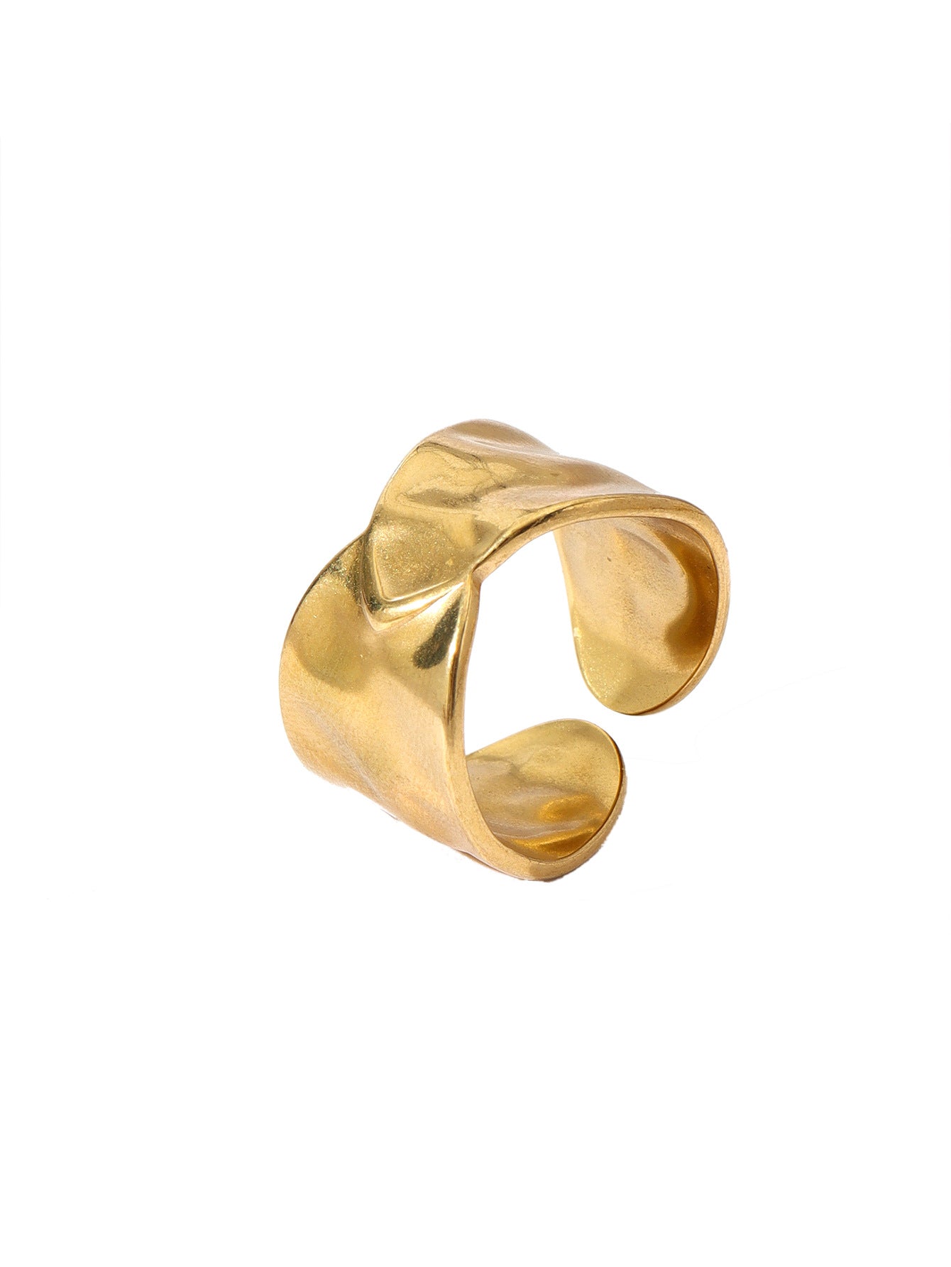 Anillos abiertos chapados en acero inoxidable 304 con diseño floral retro al por mayor 