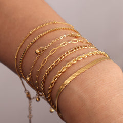 Geometric 316L Stainless Steel 18K Gold Plated Bracelets