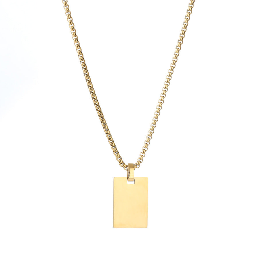 Collar con colgante rectangular de perla cuadrada de 15 x 22 mm 