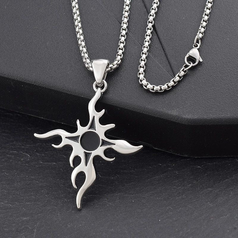 Collar de acero de titanio con colgante de hip hop para hombre 