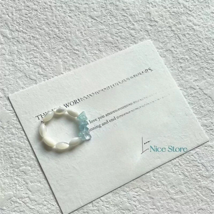 Collar de perlas de piedra natural azul para mujer con cadena de clavícula con cuentas 