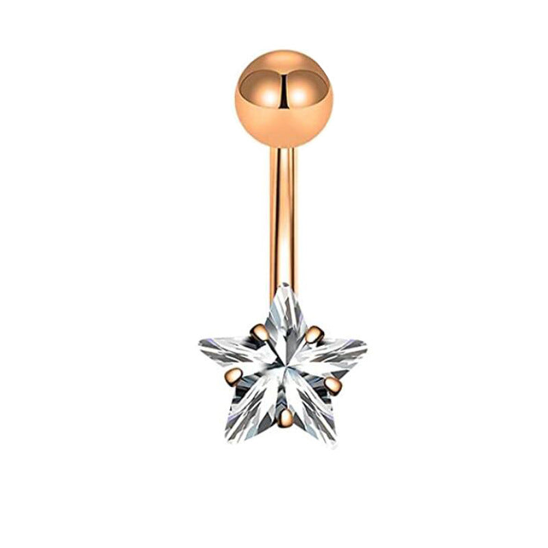 Piercing de acero inoxidable para el cuerpo, con circonitas, para el ombligo