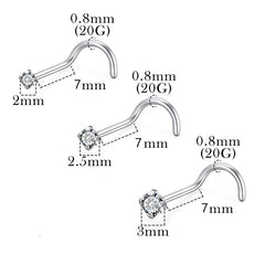 Clavo nasal recto en forma de L, clavo nasal de acero inoxidable, accesorios para piercing nasal para hombres y mujeres (100 unidades) 
