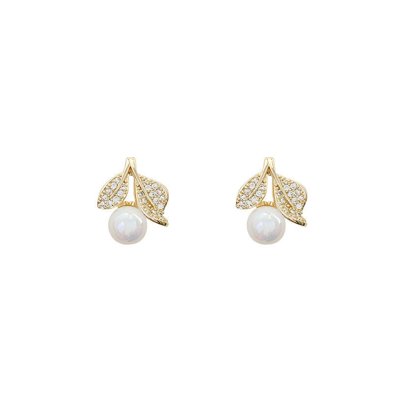 1 Pair Sweet IG Style Geometric Heart Shape Butterfly Inlay Alloy Rhinestones Pearl Drop Earrings Ear Studs