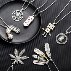 Titanium steel sweater chain men's necklace
