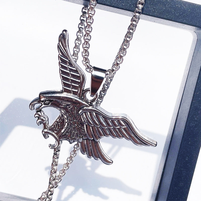 Collar de acero de titanio con colgante de hip hop para hombre 