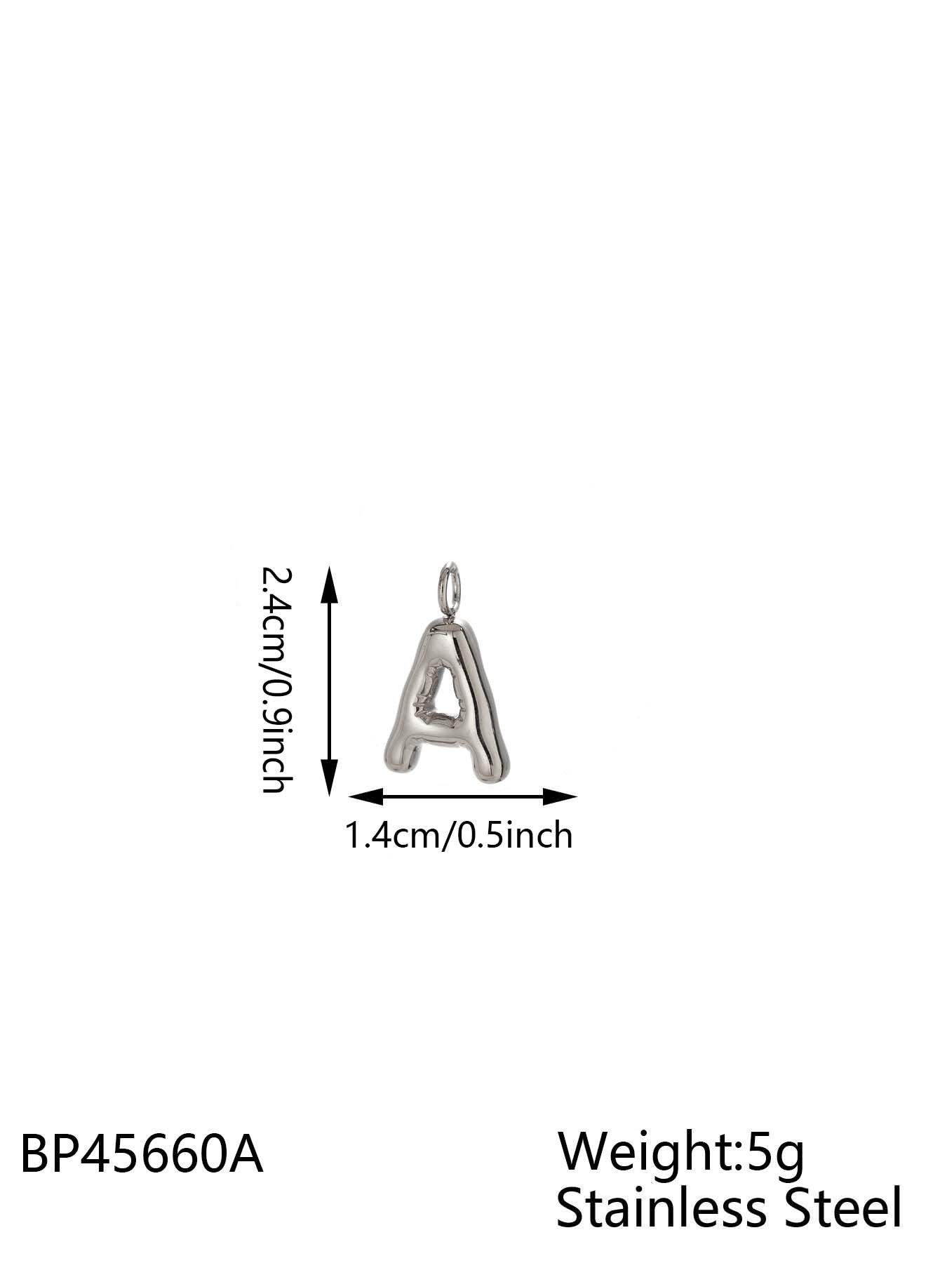 1 Piece 24mm 304 Stainless Steel Letter Pendant Chain