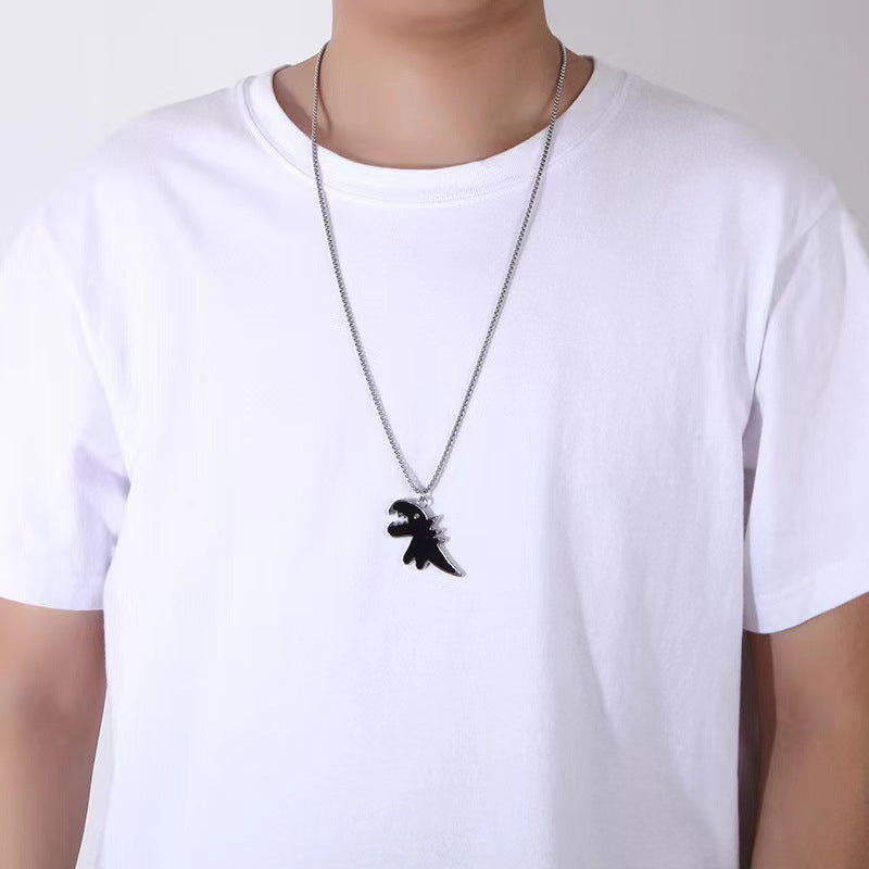 Collar de acero de titanio con colgante de hip hop para hombre 