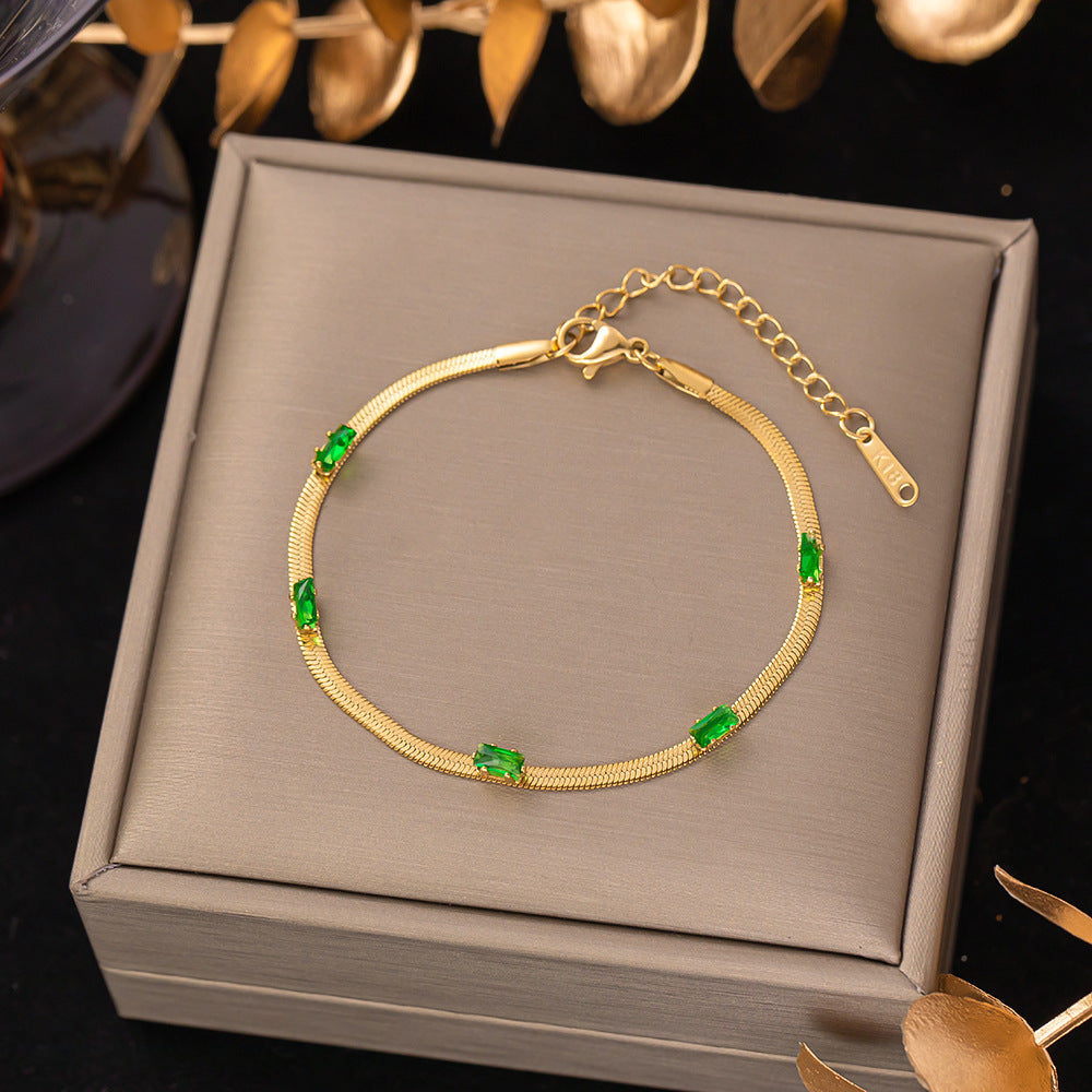 Pulsera de acero de titanio para mujer, pulsera sencilla, joyería 