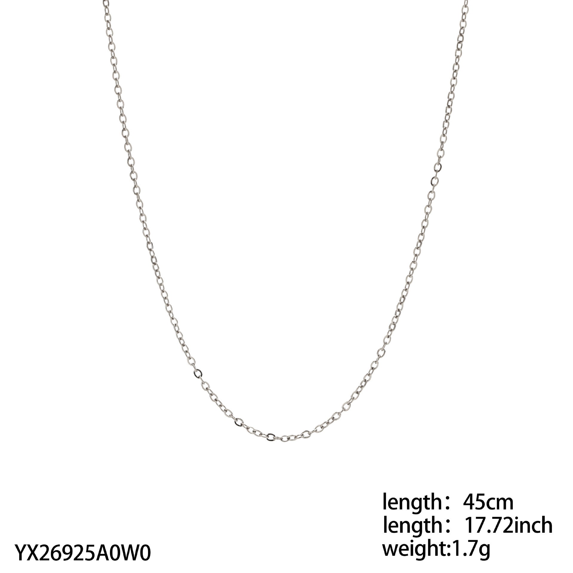 1 Piece 24mm 304 Stainless Steel Letter Pendant Chain