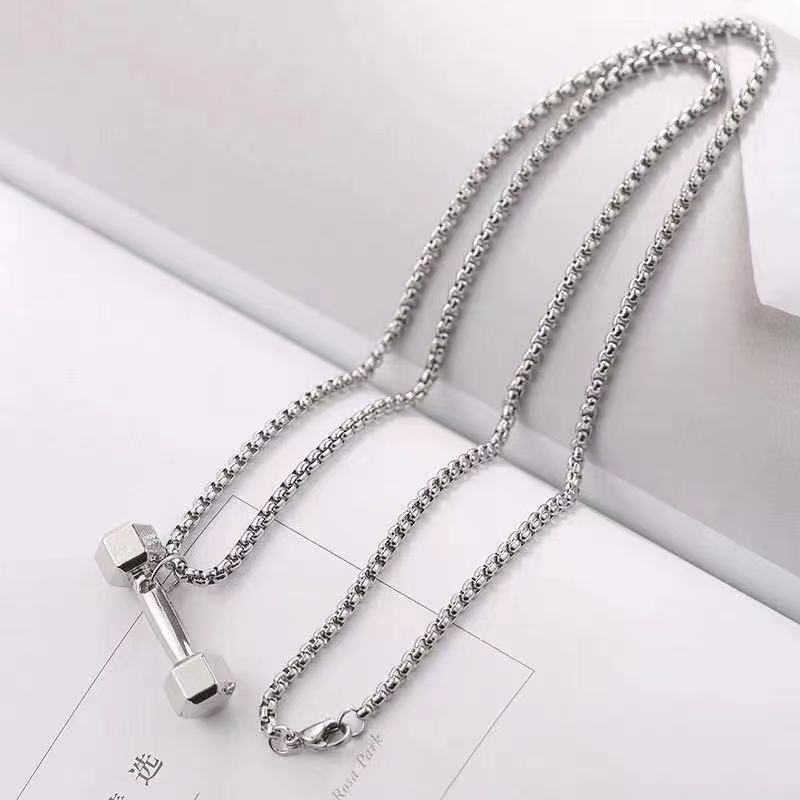 Collar de acero de titanio con colgante de hip hop para hombre 