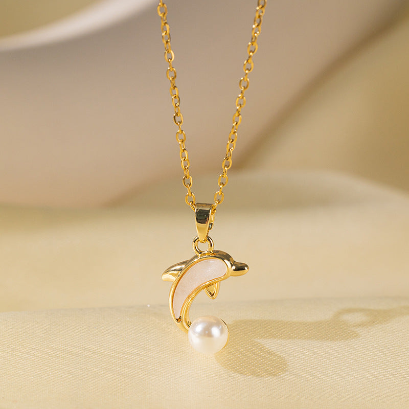 Wholesale Jewelry Sweet Simple Style Star Heart Shape Bow Knot Titanium Steel Zircon Plating Inlay Pendant Necklace