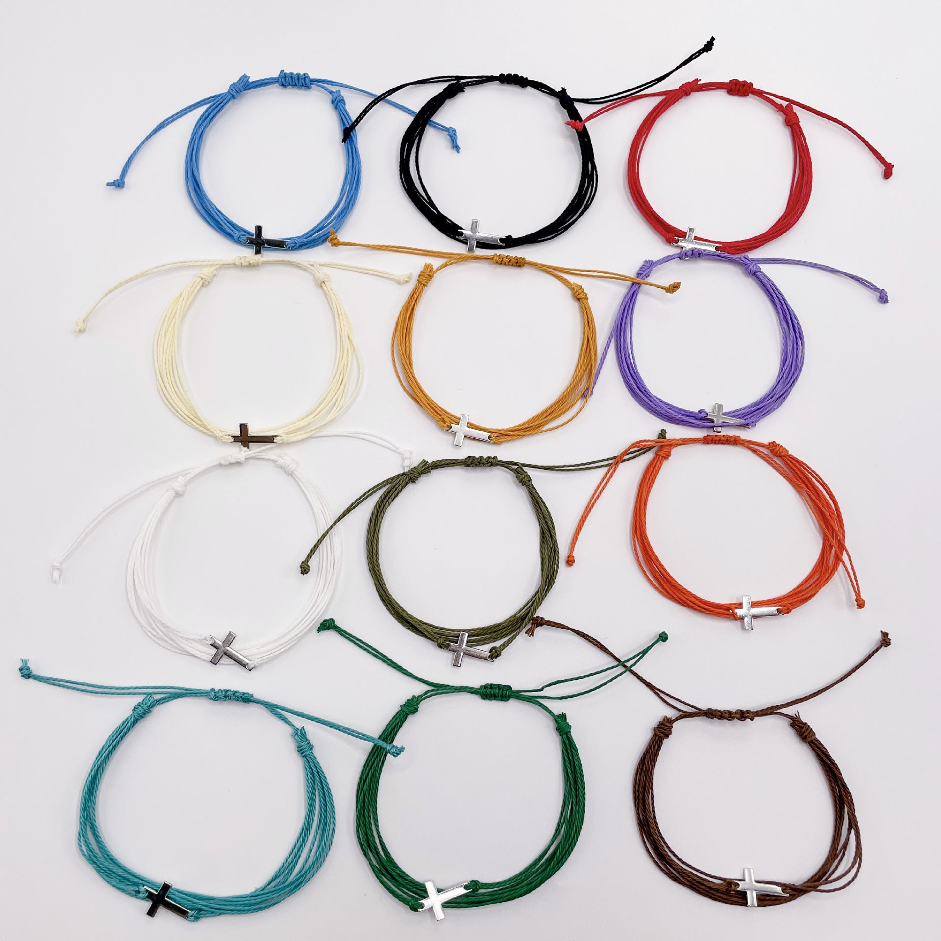 Pulsera tejida en cera, resistente al agua, con cuerda de la amistad, pulsera cruzada para surfear en la playa.