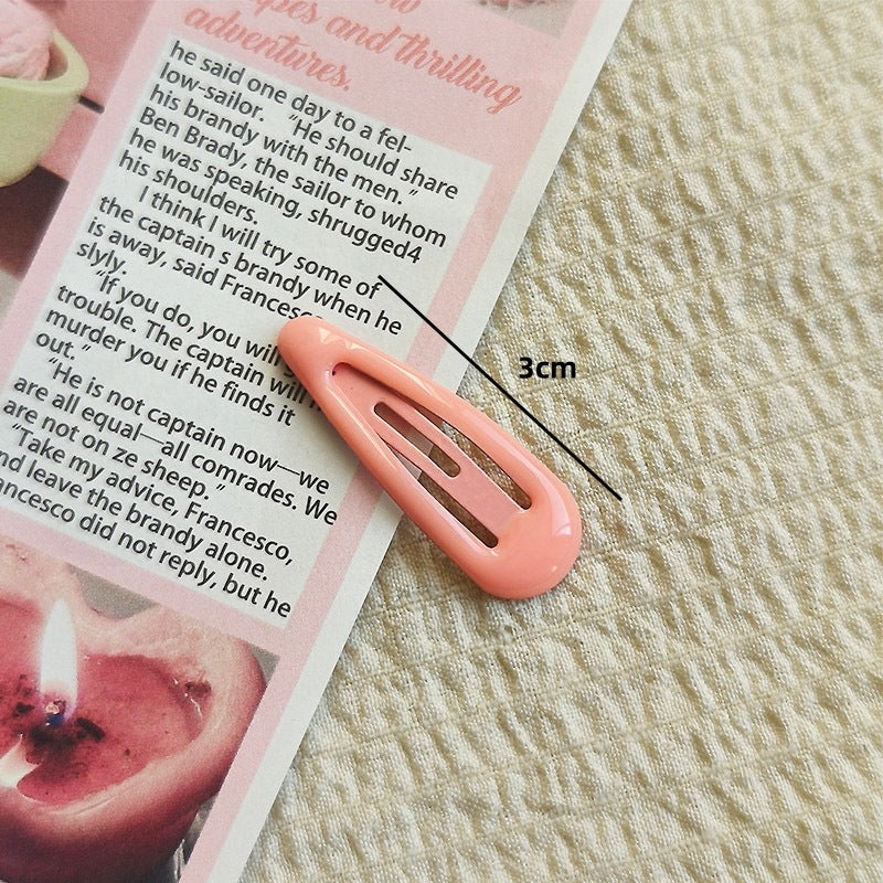 Horquilla con forma de gota de agua de 3 cm con clip BB de color macarrón 