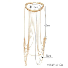 Multi-layer fringed beach body chain gold-plated snake pattern chain