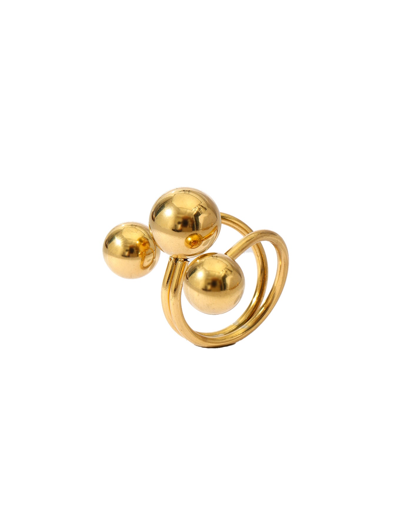 Anillos abiertos chapados en acero inoxidable 304 con diseño floral retro al por mayor 