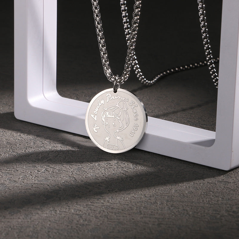 Titanium steel necklace men's hip hop street alloy pendant