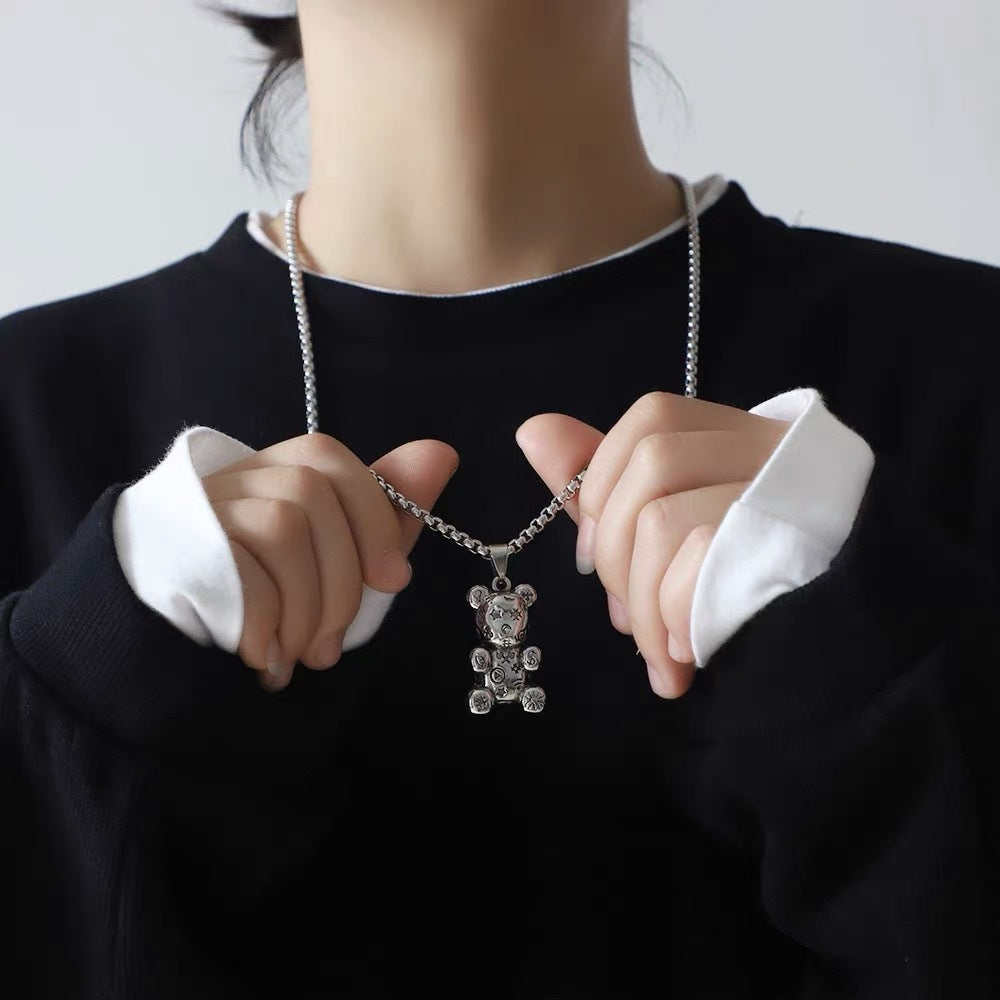 Collar de acero de titanio con colgante de hip hop para hombre 