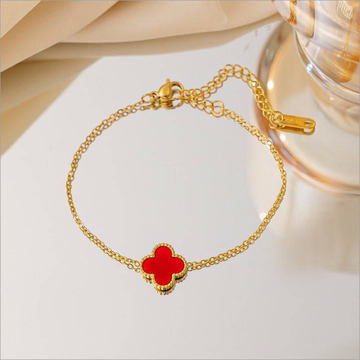 Pulsera de acero de titanio para mujer, pulsera sencilla, joyería 